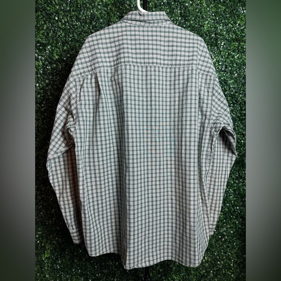 Men’s Eddie Bauer Green Plaid Button Up Long Sleeve Shirt - Picture 6 of 8
